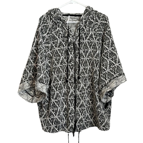 Free People Sante Fe Jacquard Medium Textured Full Zip Hooded Jacket - Picture 2 of 4